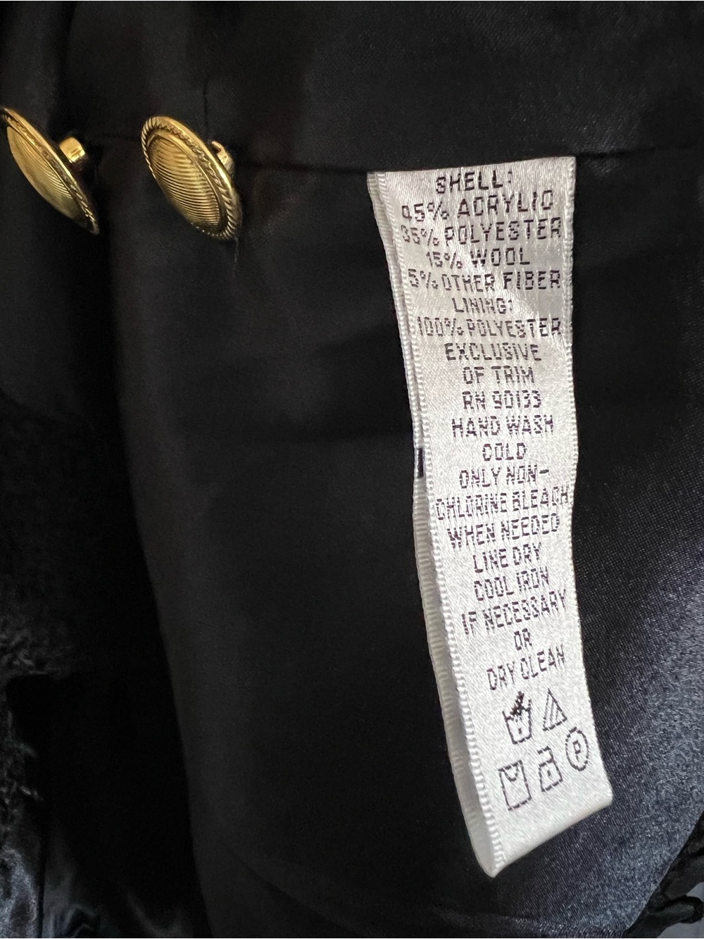 Joan Rivers Black Tweed Jacket with Gold Buttons - Picture 5 of 5